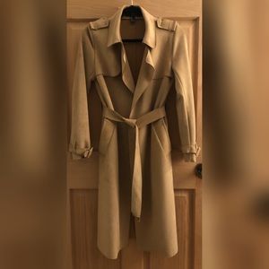 SOLD - Tan Suede Trench Coat Size S